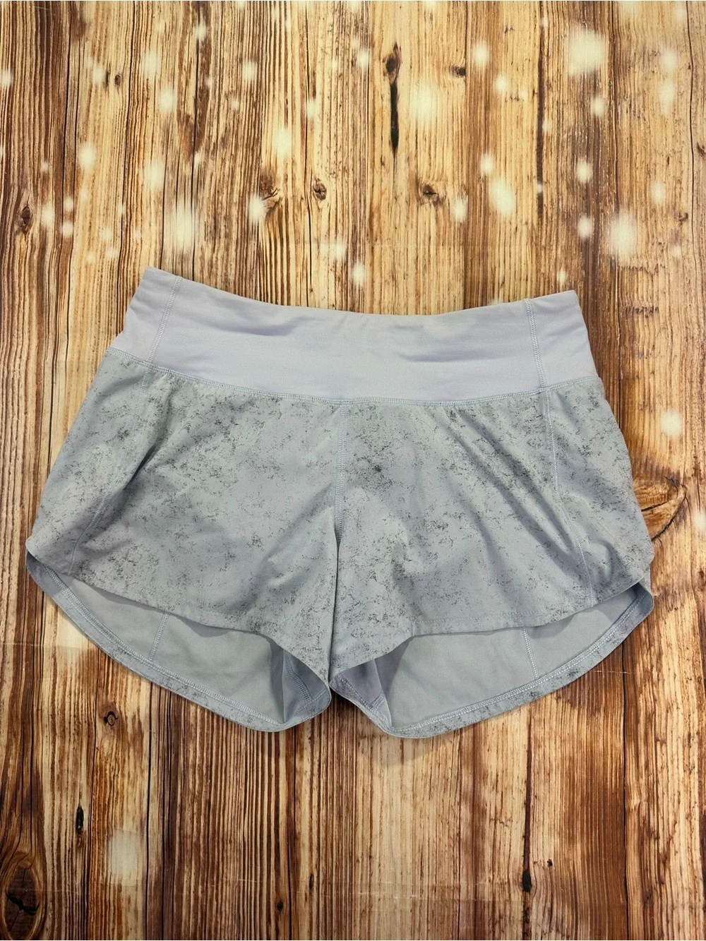 LULULEMON SPEED UP MR MID RISE LINED SHORT Size  6 GRAVEL DUST PASTEL BLUE - Picture 3 of 14